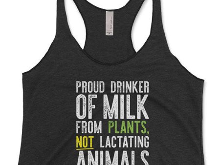 Proud Plant Milk Drinker  Tri-blend Racerback Vegan Tank Online now