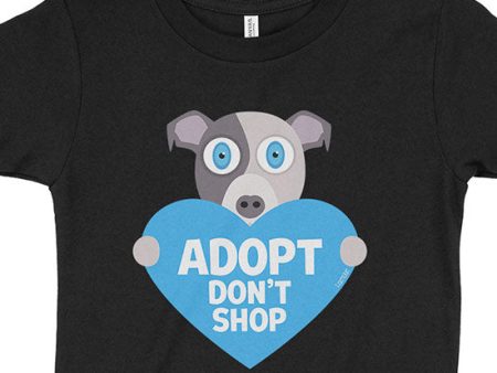 Adopt, Don t Shop.  (Dog with Heart) Kids T-Shirt Fashion