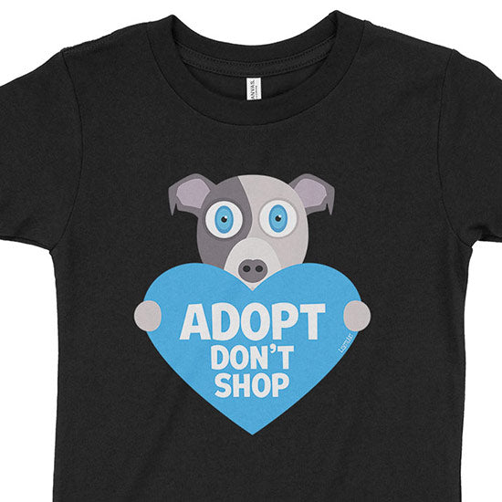 Adopt, Don t Shop.  (Dog with Heart) Kids T-Shirt Fashion