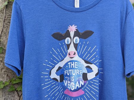 The Future is Vegan  Crystal Ball Cow Unisex T-Shirt Online