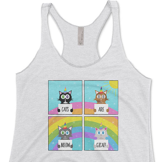 Cats are Meowgical  Tri-blend Racerback Tank Discount