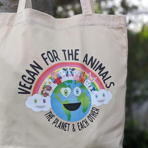 Vegan for Everything  Organic Cotton Tote Bag For Cheap