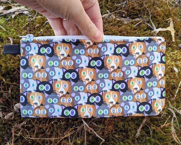 Adopt, Don t Shop.  Small Zipper Pouch - Cat and Dog Pencil Case - Makeup Bag For Cheap