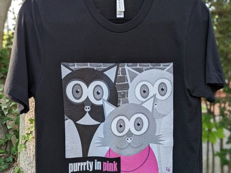 Purrrty in Pink  80 s Parody Unisex Cat T-Shirt Hot on Sale